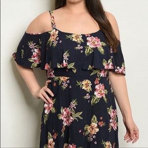 NWT Navy Cold Shoulder Dress plus size